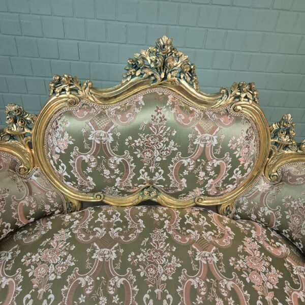 Couch Sofa Gold-Grün Barockstil 1,50 m – Bild 14
