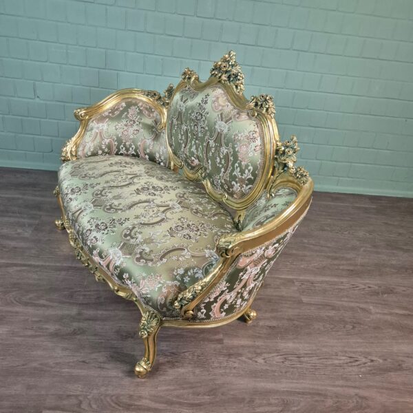 Couch Sofa Gold-Grün Barockstil 1,50 m – Bild 3