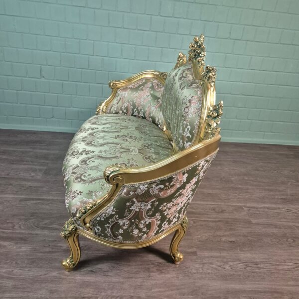 Couch Sofa Gold-Grün Barockstil 1,50 m – Bild 4