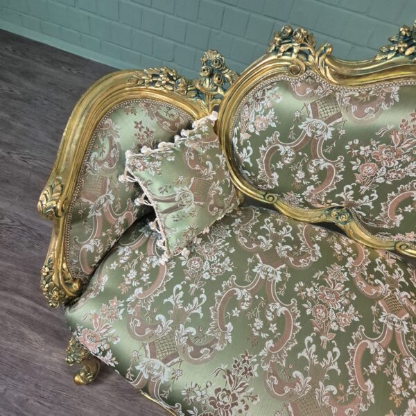 Couch Sofa Gold-Grün Barockstil 1,50 m – Bild 11
