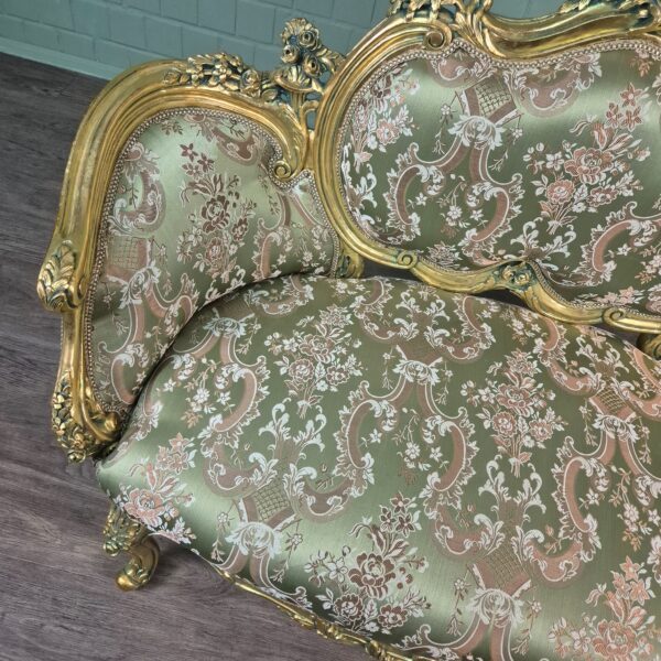 Couch Sofa Gold-Grün Barockstil 1,50 m – Bild 12