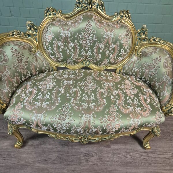 Couch Sofa Gold-Grün Barockstil 1,50 m – Bild 13