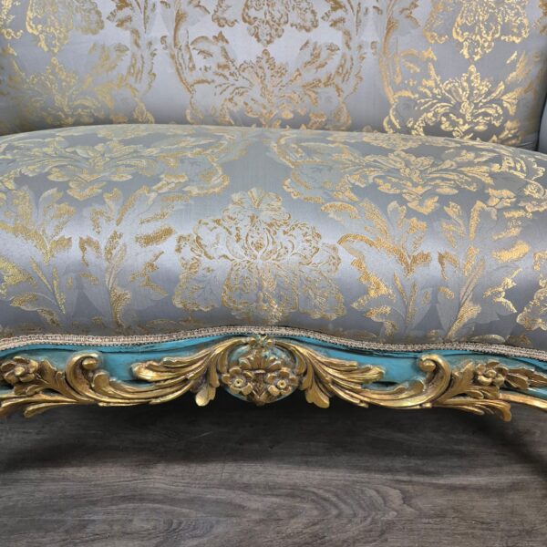 Couch Sofa Gold-Eisblau Barockstil 1,50 m – Bild 14
