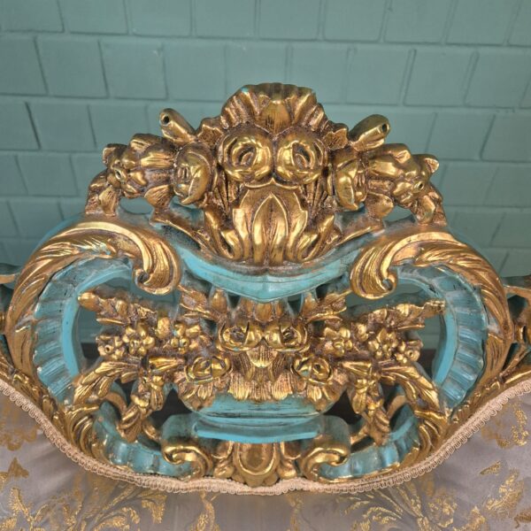Couch Sofa Gold-Eisblau Barockstil 1,50 m – Bild 12