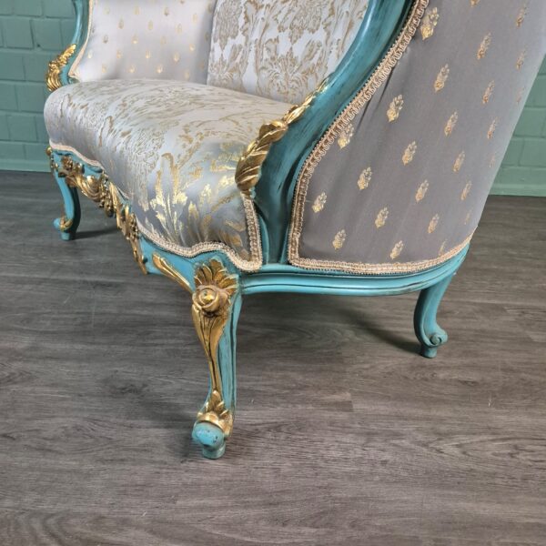 Couch Sofa Gold-Eisblau Barockstil 1,50 m – Bild 18