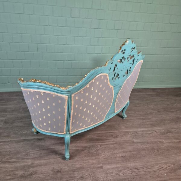 Couch Sofa Gold-Eisblau Barockstil 1,50 m – Bild 5