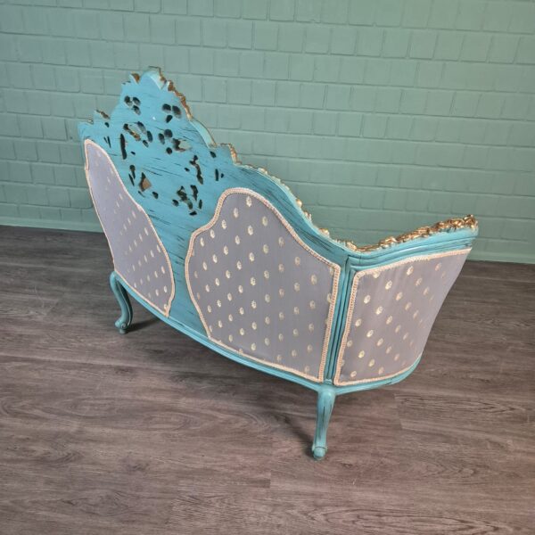 Couch Sofa Gold-Eisblau Barockstil 1,50 m – Bild 6