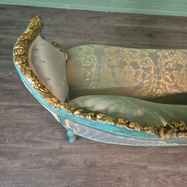 Couch Sofa Gold-Eisblau Barockstil 1,50 m – Bild 19