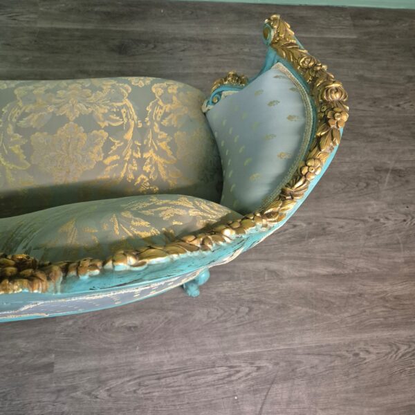 Couch Sofa Gold-Eisblau Barockstil 1,50 m – Bild 20