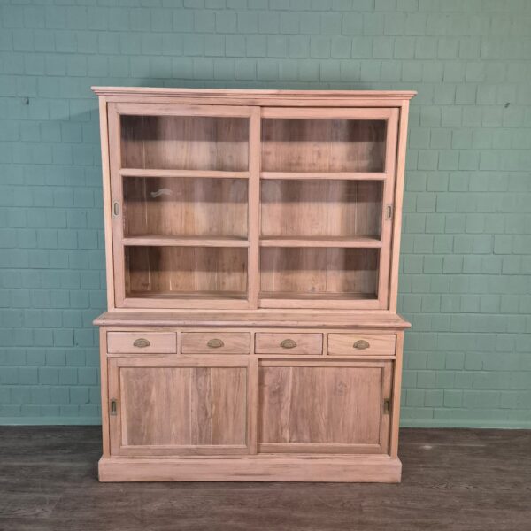 Vitrine Bücherschrank Teakholz 1,65 m – Bild 3
