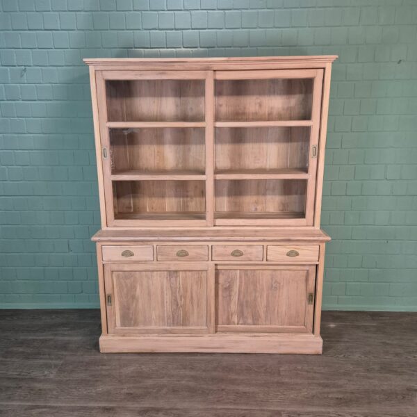 Vitrine Bücherschrank Teakholz 1,65 m – Bild 2