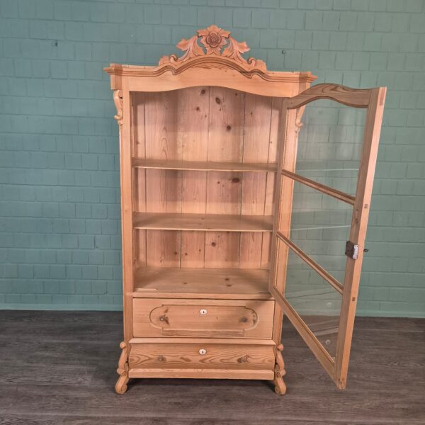Vitrine Geschirrschrank Louis Philippe 1860 Kiefer – Bild 7