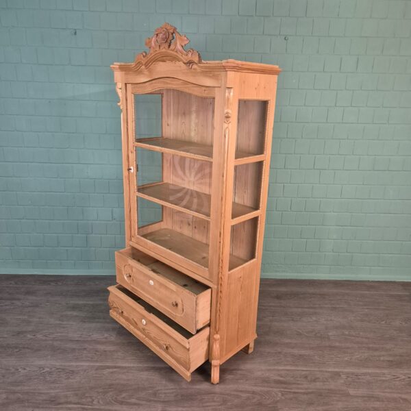 Vitrine Geschirrschrank Louis Philippe 1860 Kiefer – Bild 9