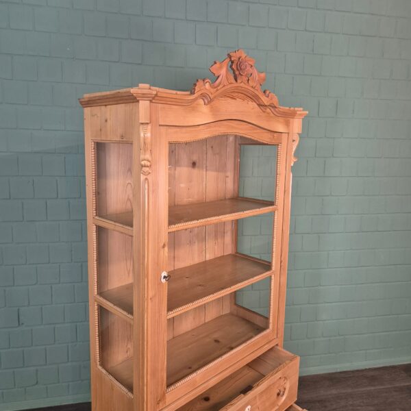 Vitrine Geschirrschrank Louis Philippe 1860 Kiefer – Bild 15