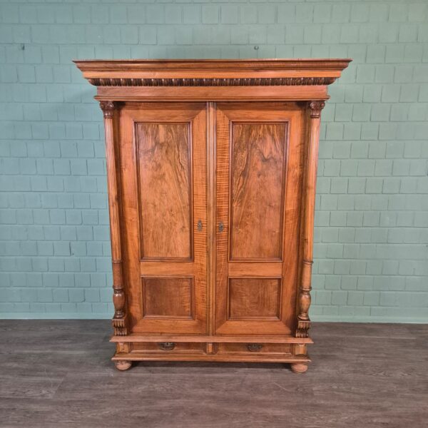 Kleiderschrank Schrank Gründerzeit 1880 Nussbaum – Bild 2