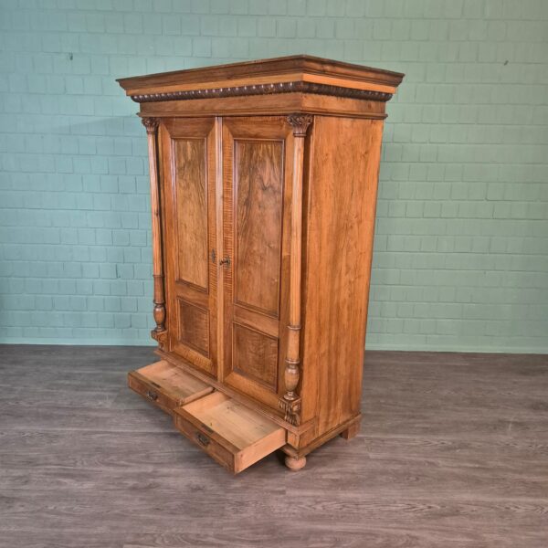 Kleiderschrank Schrank Gründerzeit 1880 Nussbaum – Bild 10