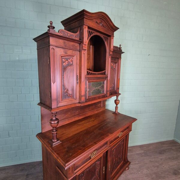 Buffetschrank Schrank Jugendstil 1910 Nussbaum – Bild 12