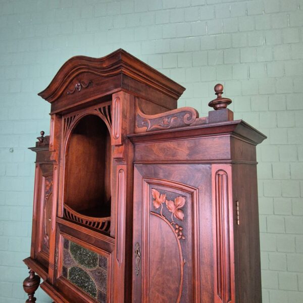 Buffetschrank Schrank Jugendstil 1910 Nussbaum – Bild 4