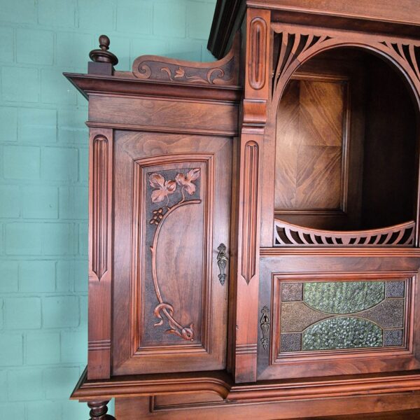 Buffetschrank Schrank Jugendstil 1910 Nussbaum – Bild 8