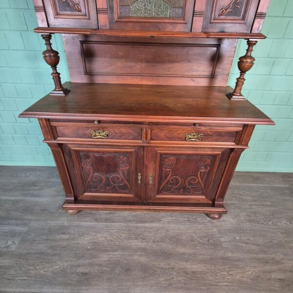 Buffetschrank Schrank Jugendstil 1910 Nussbaum – Bild 11