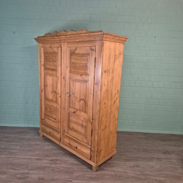 Schrank Kleiderschrank Biedermeier 1850 Kiefer – Bild 3