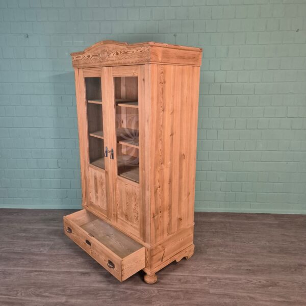 Vitrine Geschirrschrank Jugendstil 1900 Kiefer – Bild 12