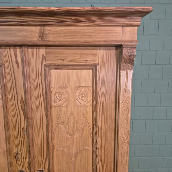 Schrank Kleiderschrank Jugendstil 1900 Kiefer – Bild 11