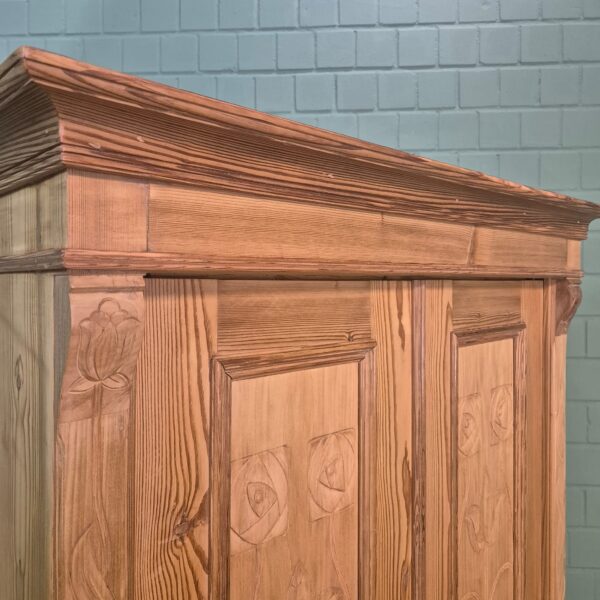 Schrank Kleiderschrank Jugendstil 1900 Kiefer – Bild 5