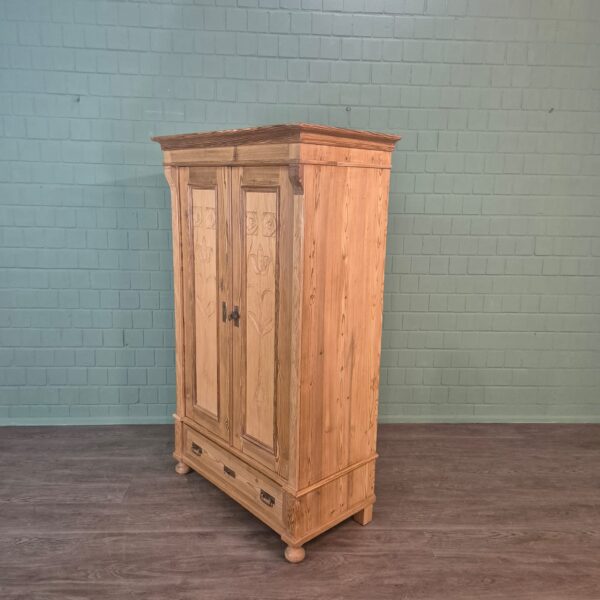 Schrank Kleiderschrank Jugendstil 1900 Kiefer – Bild 3