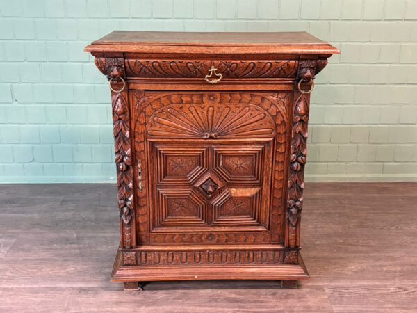 Beistellschrank Halbschrank Gründerzeit 1880 Eiche – Bild 2