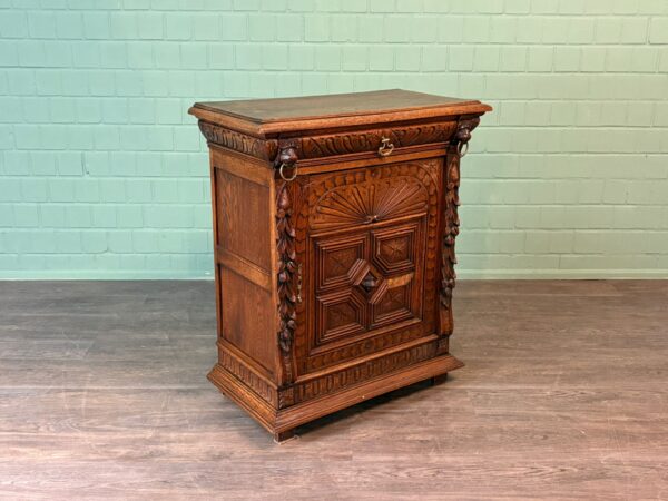 Beistellschrank Halbschrank Gründerzeit 1880 Eiche – Bild 3
