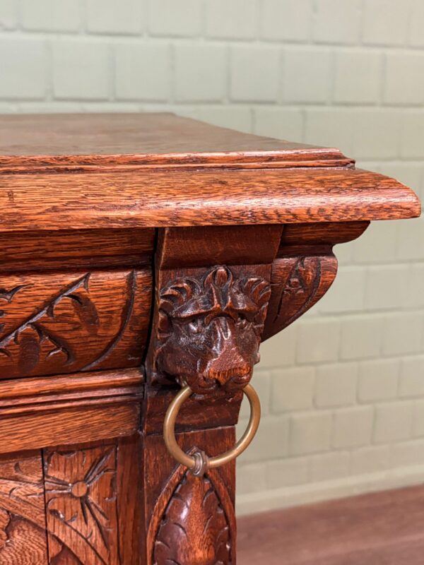 Beistellschrank Halbschrank Gründerzeit 1880 Eiche – Bild 5