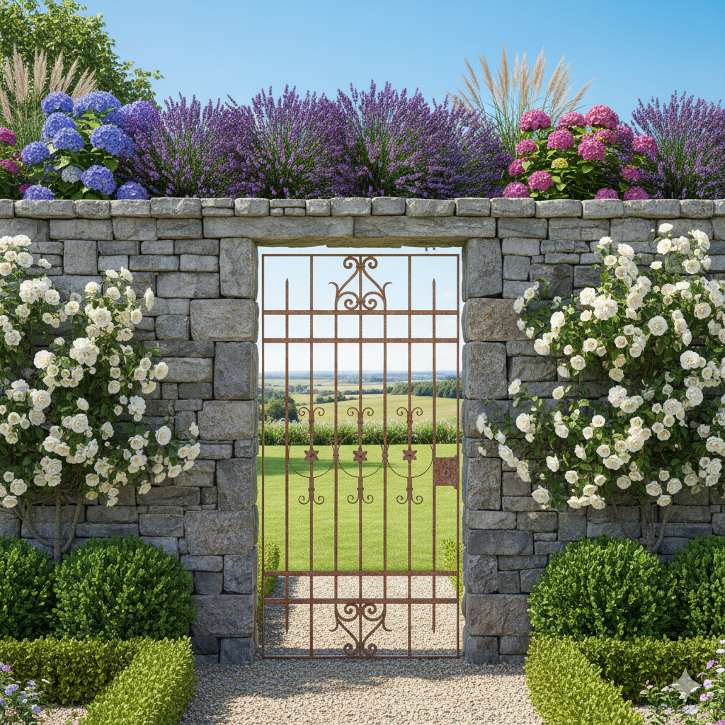 Zaunelement Gartenzaun Jugendstil 1910 Schmiedeeisen – Bild 2