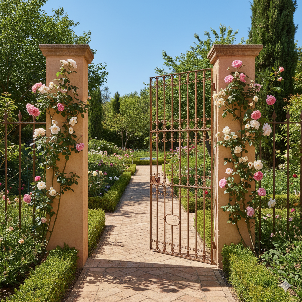 Zaunelement Gartenzaun Jugendstil 1910 Schmiedeeisen – Bild 2