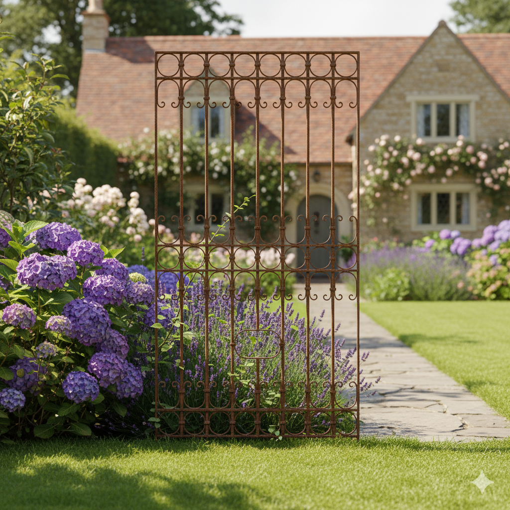 Zaunelement Gartenzaun Jugendstil 1910 Schmiedeeisen – Bild 2