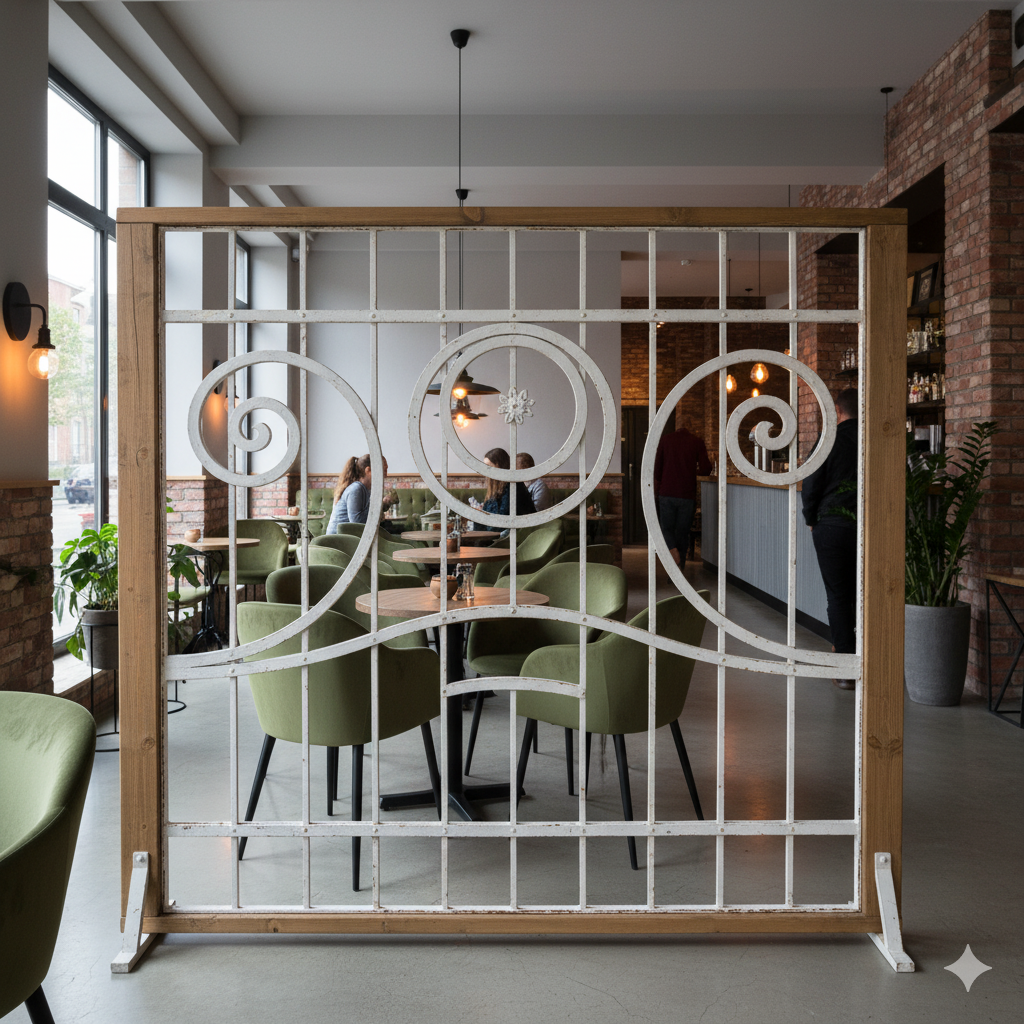 Zaunelement Gartenzaun Jugendstil 1910 Schmiedeeisen – Bild 2