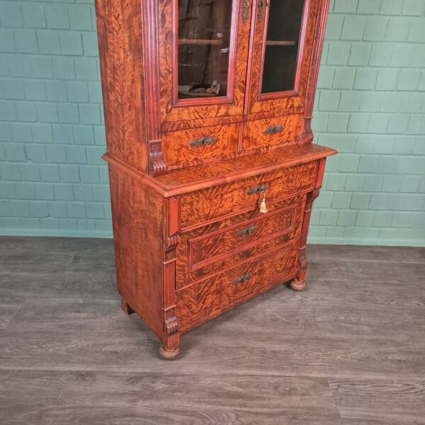 Vitrine Aufsatzschrank Gründerzeit 1880 Birke – Bild 7