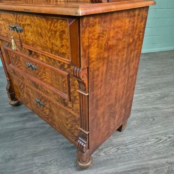 Vitrine Aufsatzschrank Gründerzeit 1880 Birke – Bild 10