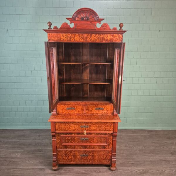 Vitrine Aufsatzschrank Gründerzeit 1880 Birke – Bild 14