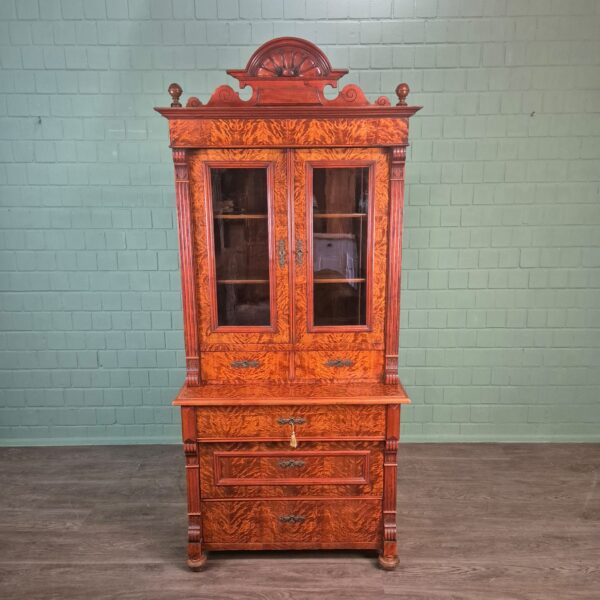 Vitrine Aufsatzschrank Gründerzeit 1880 Birke – Bild 2