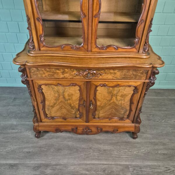 Vitrine Geschirrschrank Louis Philippe 1880 Mahagoni – Bild 10