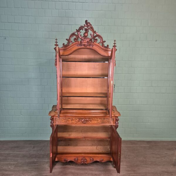 Vitrine Geschirrschrank Louis Philippe 1880 Mahagoni – Bild 17