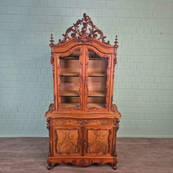 Vitrine Geschirrschrank Louis Philippe 1880 Mahagoni – Bild 2