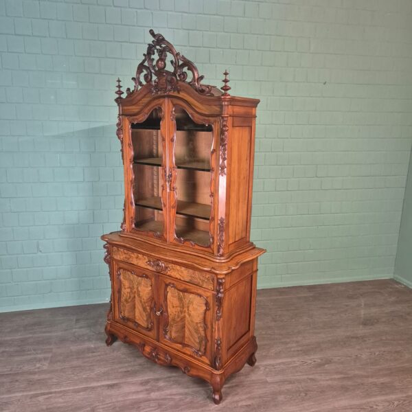 Vitrine Geschirrschrank Louis Philippe 1880 Mahagoni – Bild 3