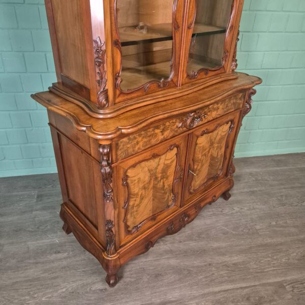 Vitrine Geschirrschrank Louis Philippe 1880 Mahagoni – Bild 5