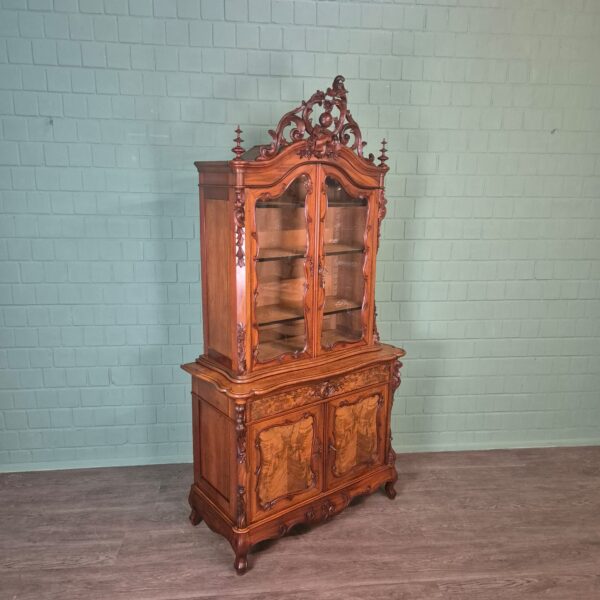 Vitrine Geschirrschrank Louis Philippe 1880 Mahagoni