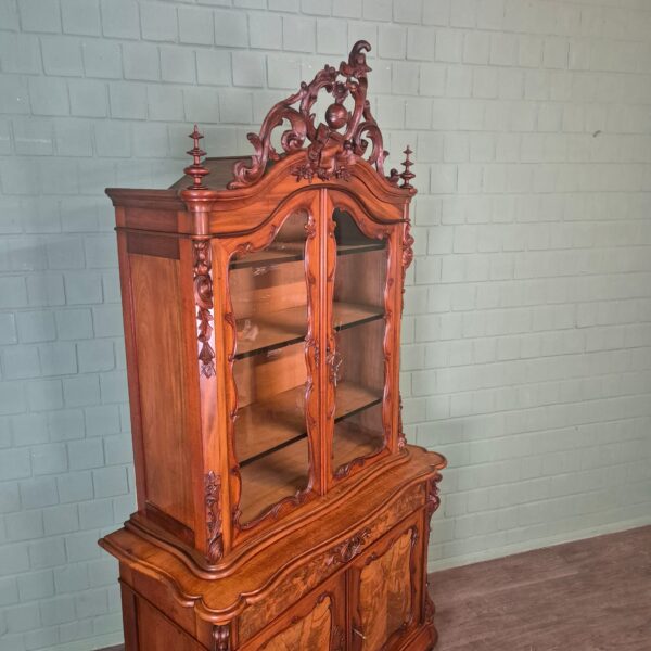 Vitrine Geschirrschrank Louis Philippe 1880 Mahagoni – Bild 4
