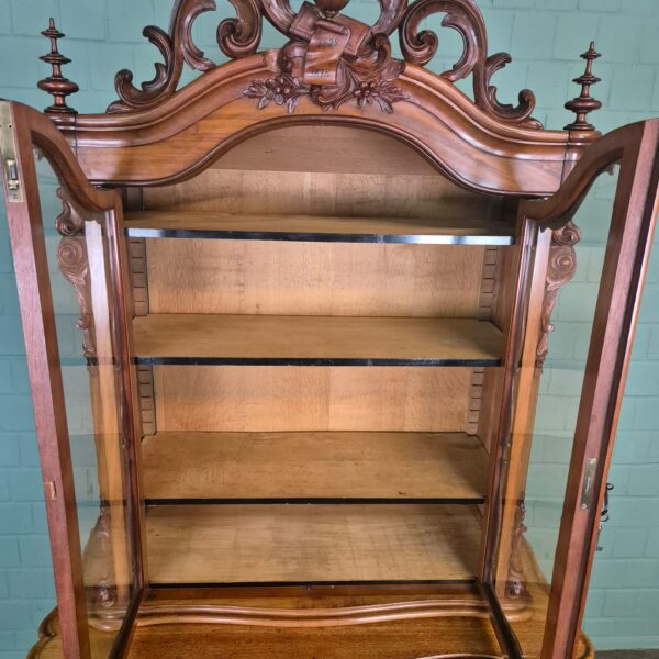 Vitrine Geschirrschrank Louis Philippe 1880 Mahagoni – Bild 18