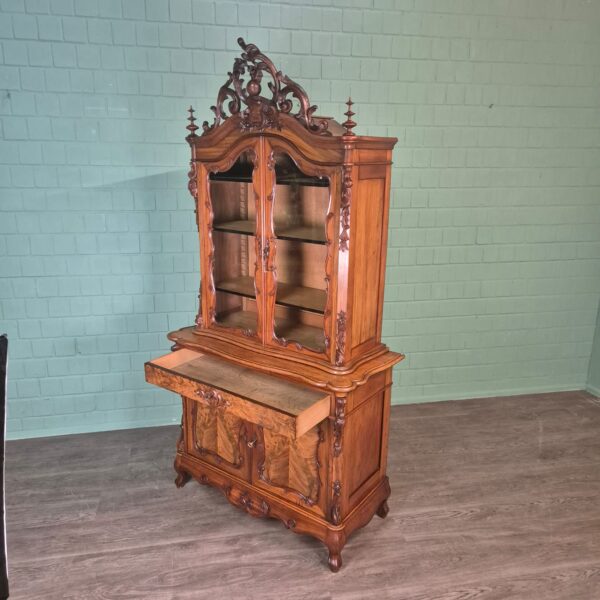 Vitrine Geschirrschrank Louis Philippe 1880 Mahagoni – Bild 22