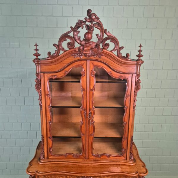 Vitrine Geschirrschrank Louis Philippe 1880 Mahagoni – Bild 12